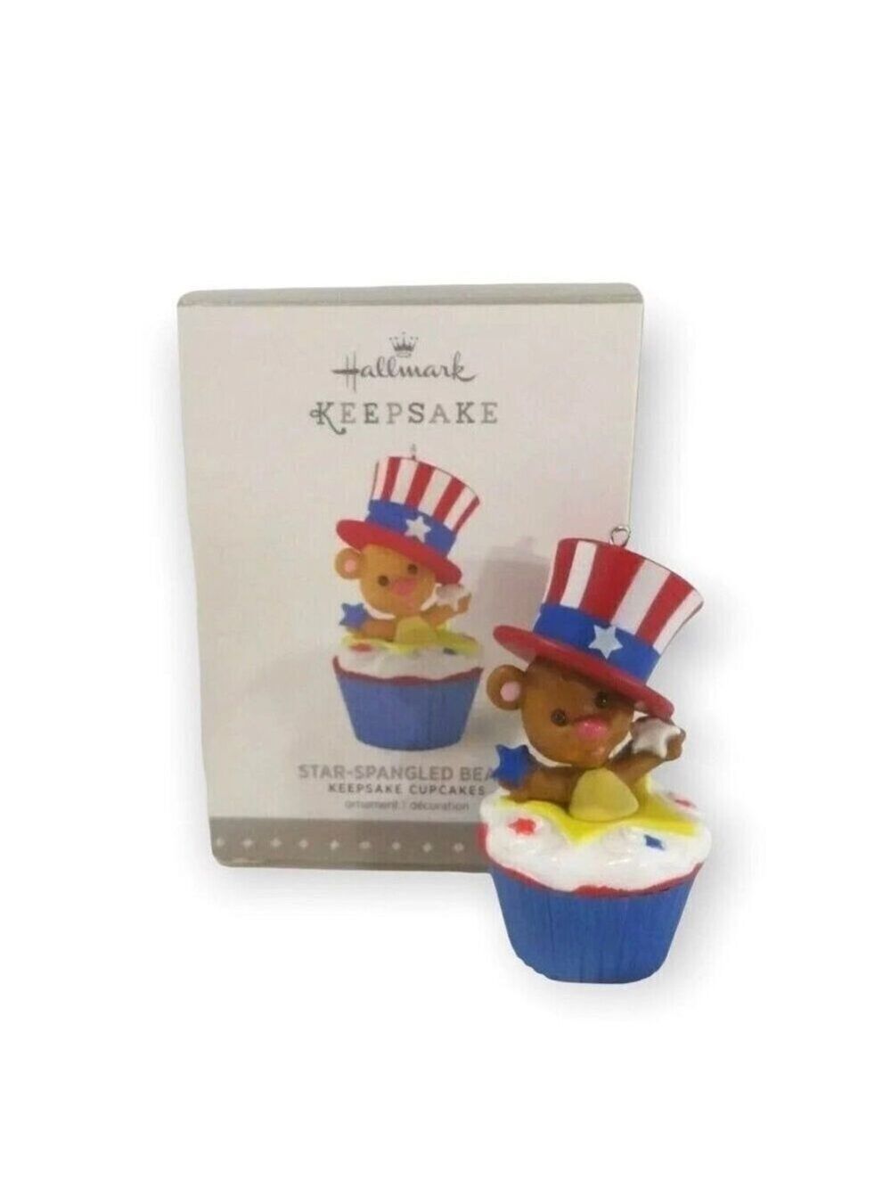 Hallmark Keepsake Star Spangled Bear Ornament Decor Patriotic Cupcake Collectibl
